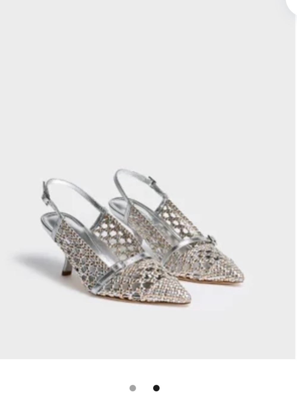 Melissa Silver Crystal Slingback Pumps